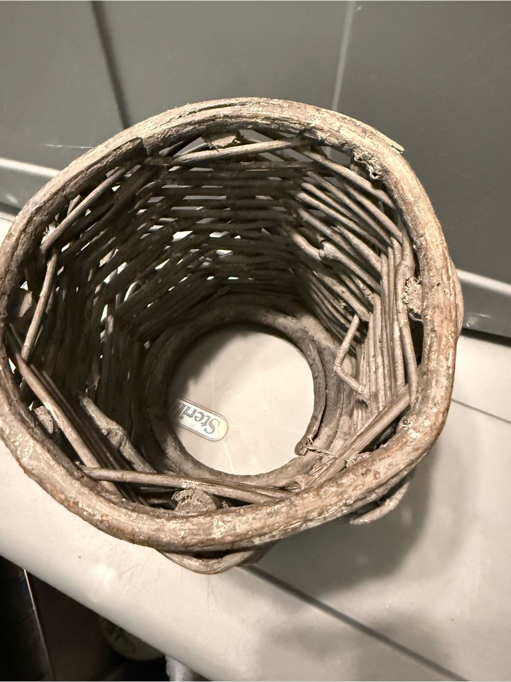Rustic Wicker candle holder - Picture 2 of 2